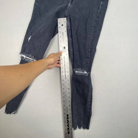 Rag & Bone Pants Womens 28 Black Skinny Jeans High Rise Ankle Stretch Distressed - Picture 5 of 10